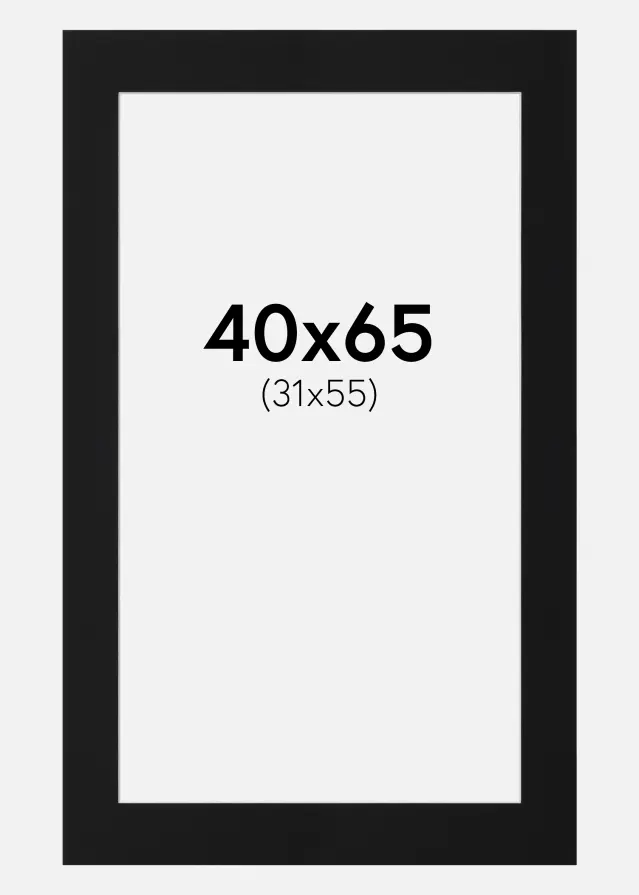 Paspartu Negru Standard (Miez Alb) 40x65 cm (31x55)