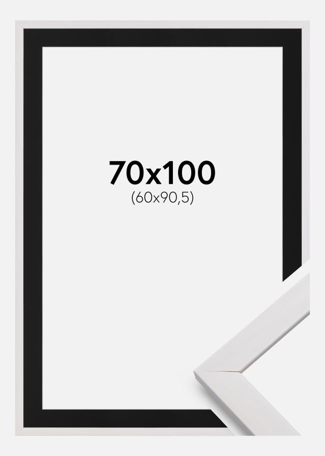 Ramă Stilată Alb 70x100 cm - Paspartu Negru 61x91,5 cm