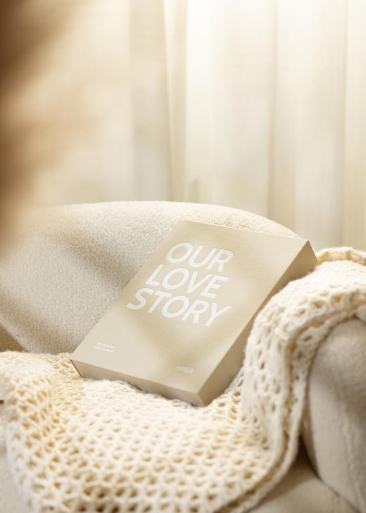 KAILA OUR LOVE STORY Grey - Coffee Table Photo Album (60 Negre Pagini)