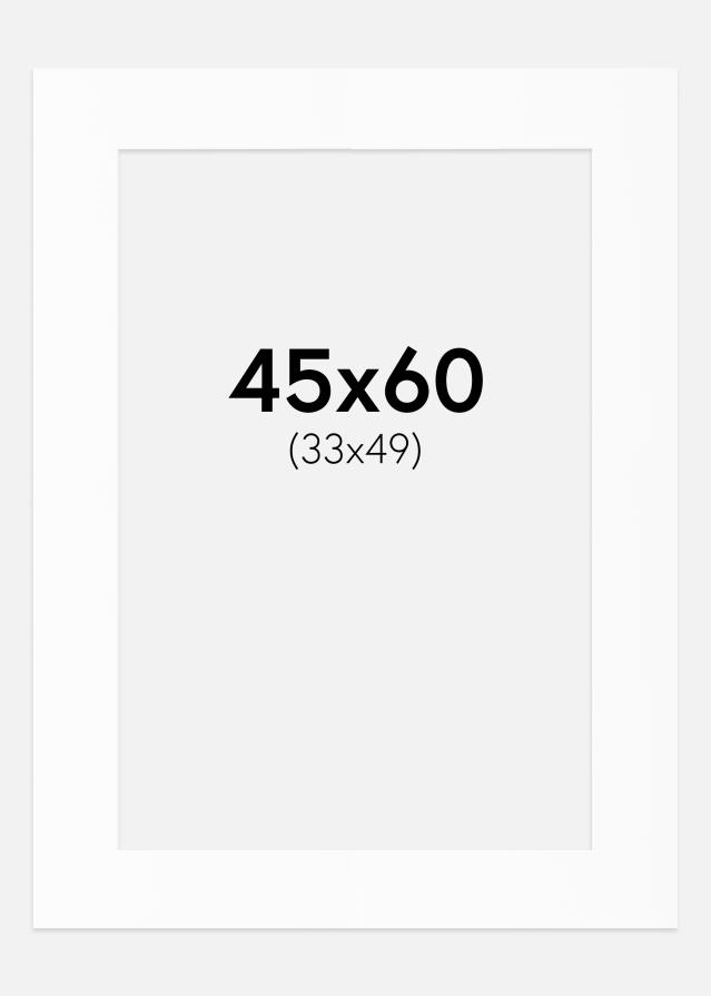 Paspartu Alb Standard (Miez Alb) 45x60 cm (33x49)