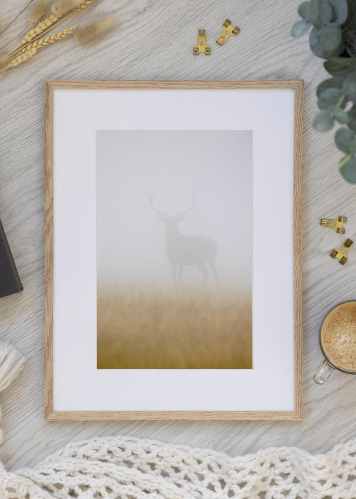 Ramă stejar îngust sticla acrilica 32x32 cm