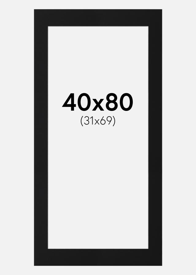 Paspartu Negru Standard (Miez Alb) 40x80 cm (31x69)