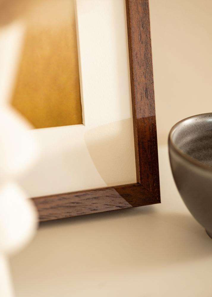 Ramă Hermes Teak 60x90 cm - Paspartuuri Alb 50x75 cm