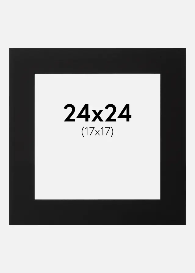 Paspartu Negru Margine neagră 24x24 cm (17x17)