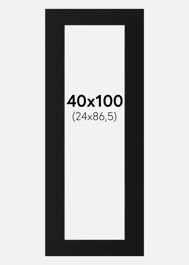 Paspartu Negru Standard (Miez Alb) 40x100 cm (24x86,5)
