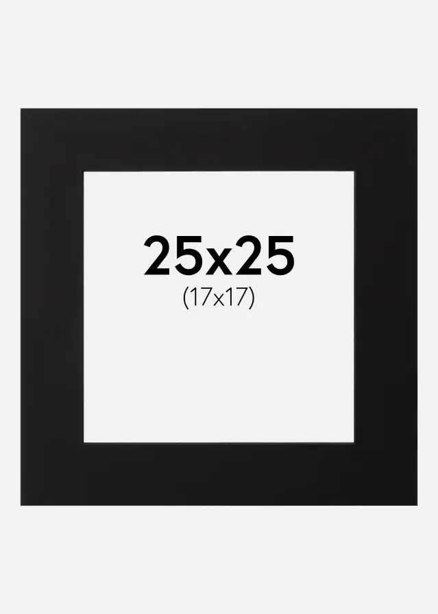 Paspartu Negru Margine neagră 25x25 cm (17x17)