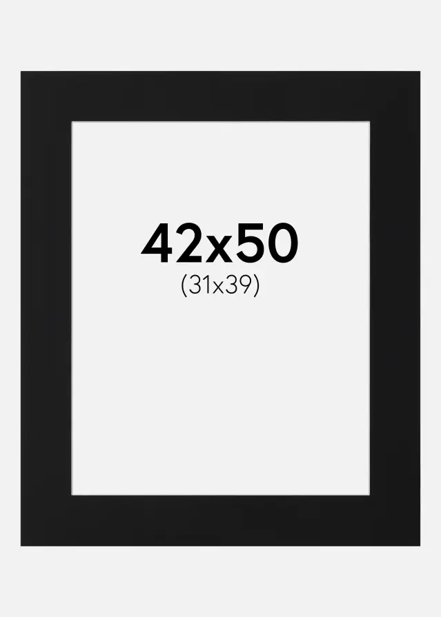 Paspartu Negru Standard (Miez Alb) 42x50 cm (31x39)