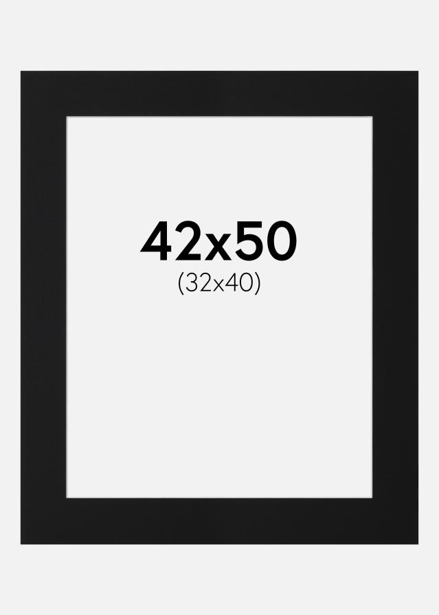 Paspartu Negru Standard (Miez Alb) 42x50 cm (32x40)