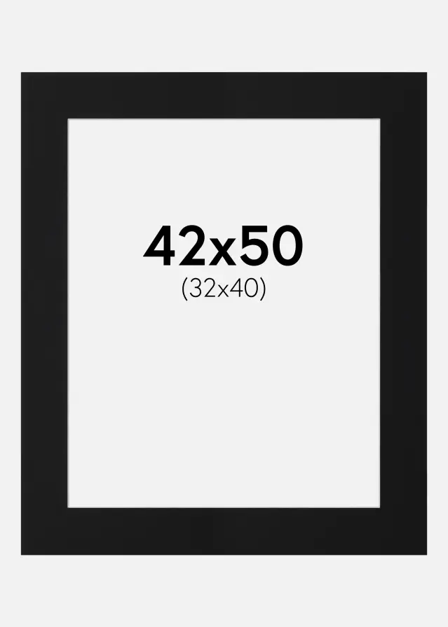 Paspartu Negru Standard (Miez Alb) 42x50 cm (32x40)