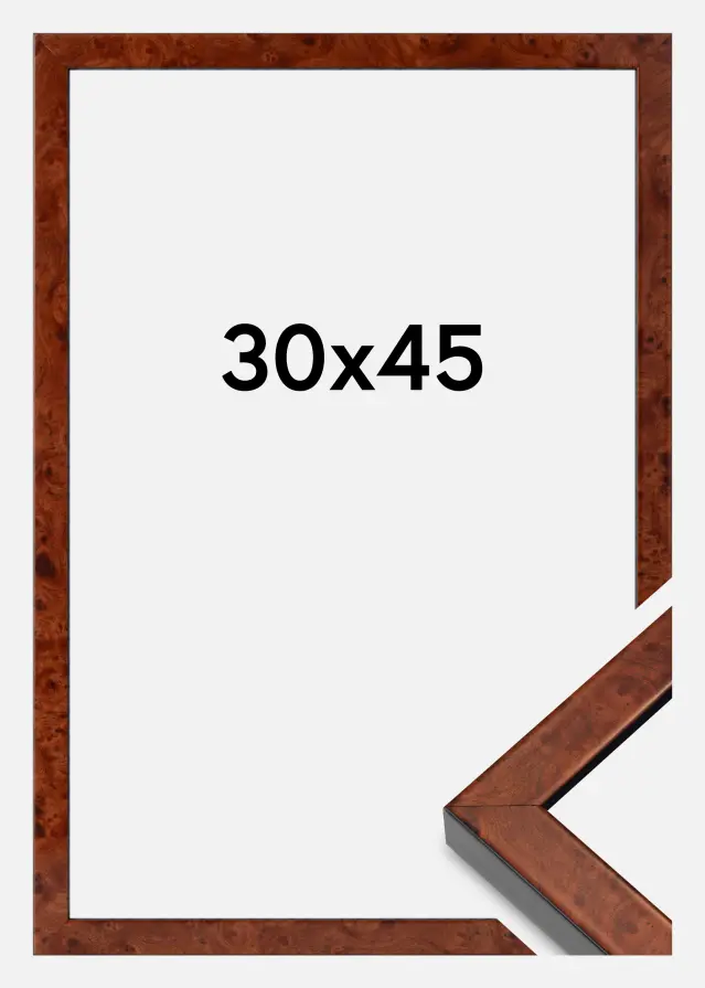 Ramă Hermes Sticlă acrilică Burr Walnut 30x45 cm