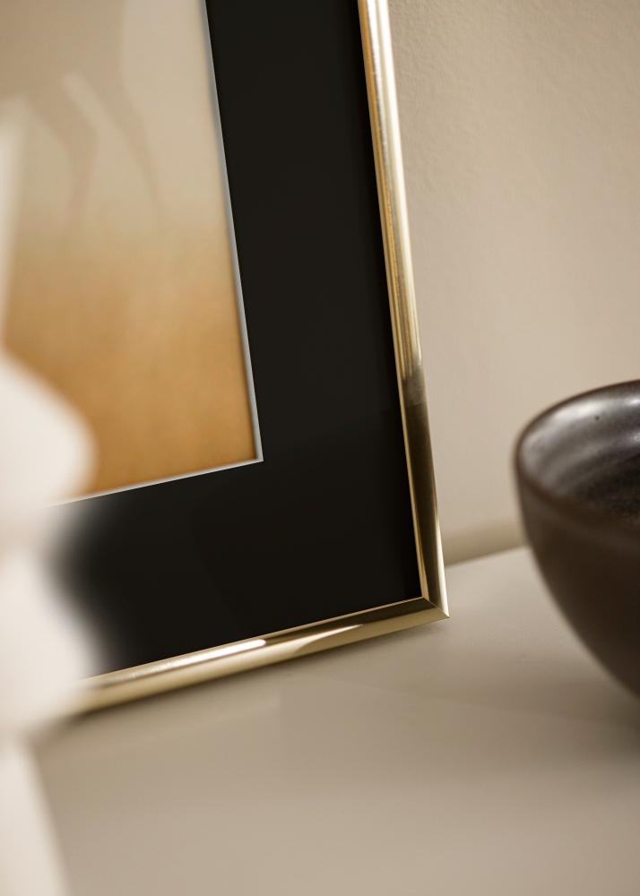 Ramă Aluminiu Auriu sidefat 70x100 cm - Paspartu Negru 62x85 cm