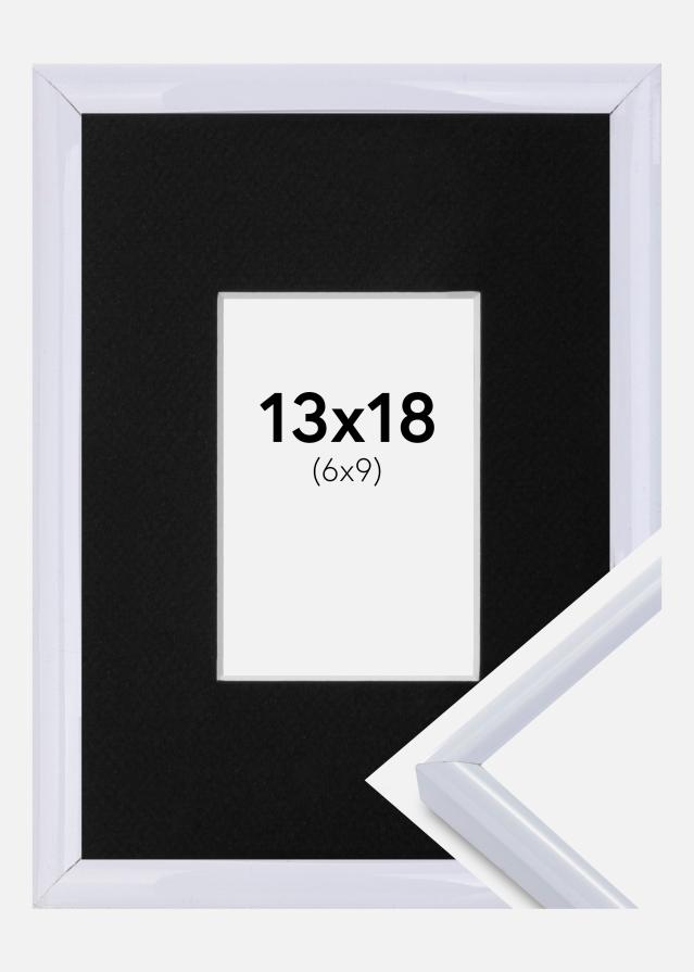 Ramă Victoria Alb 13x18 cm - Paspartu Negru 7x10 cm