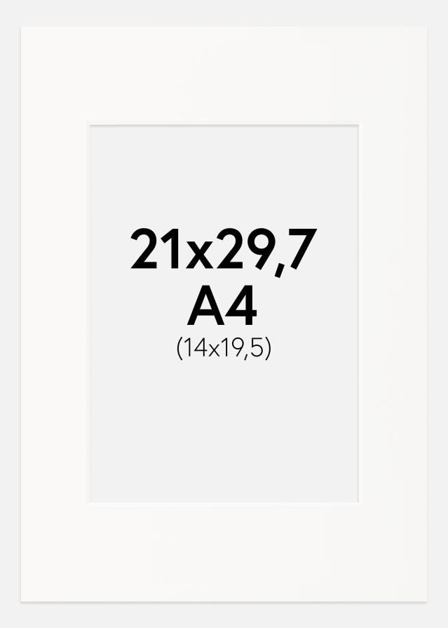 Paspartu Off-white Margine albă 21x29,7 cm (14x19,5)