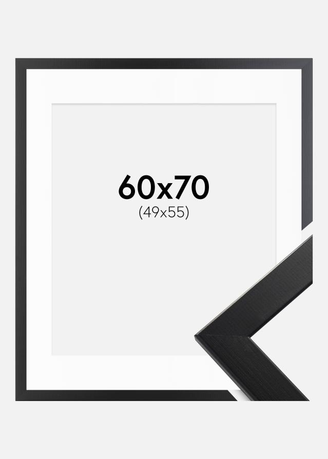 Ramă Trendline Negru 60x70 cm - Paspartu Alb 50x56 cm