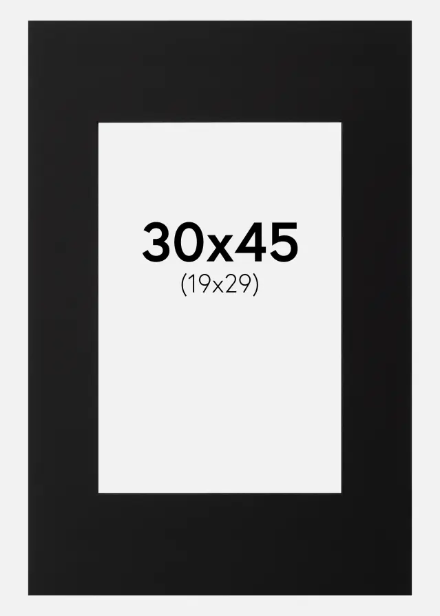 Paspartu Negru Margine neagră 30x45 cm (19x29)