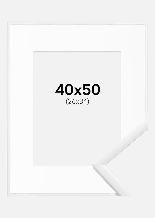 Ramă New Lifestyle Alb 40x50 cm - Paspartu Alb 27x35 cm