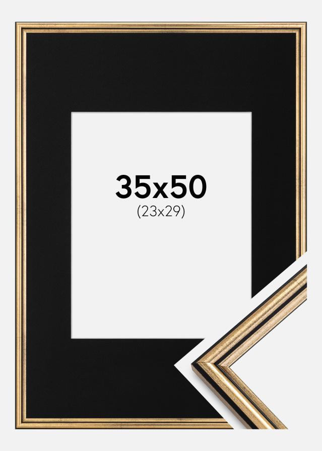 Ramă Horndal Auriu 35x50 cm - Paspartu Negru 24x30 cm