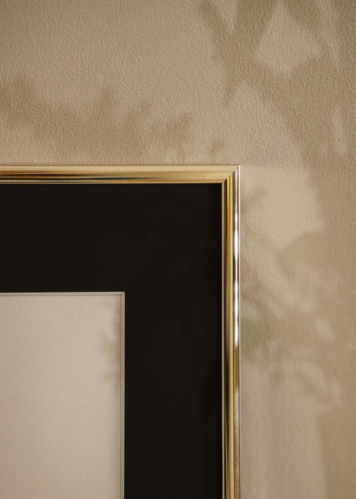 Ramă Aluminiu Auriu sidefat 70x100 cm - Paspartu Negru 62x85 cm