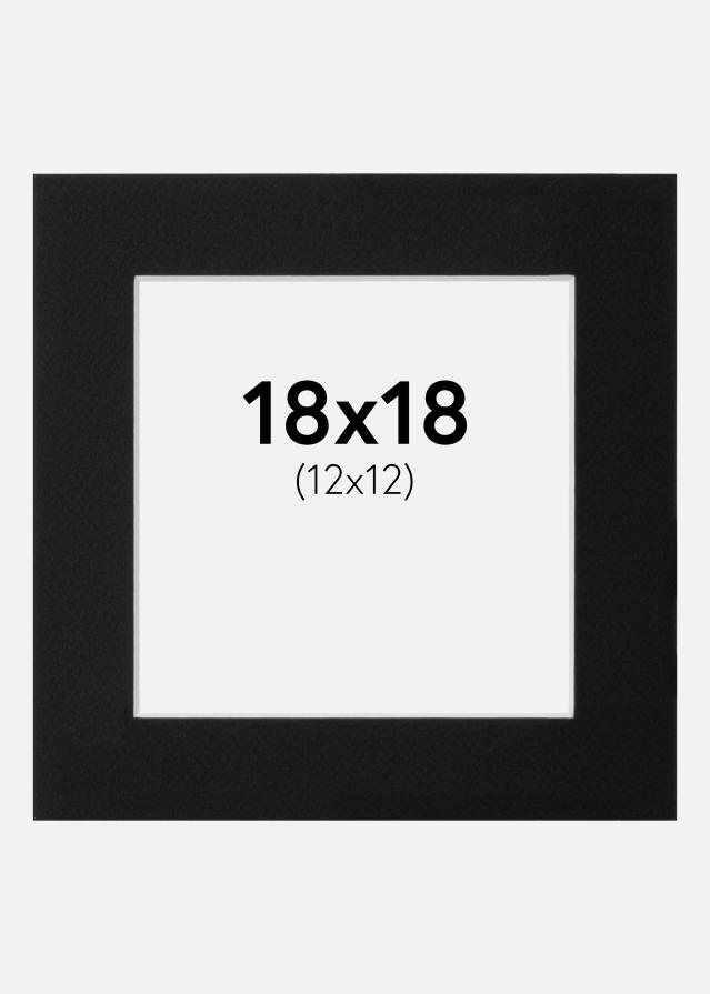 Paspartu Canson Negru Margine albă 18x18 cm (12x12)