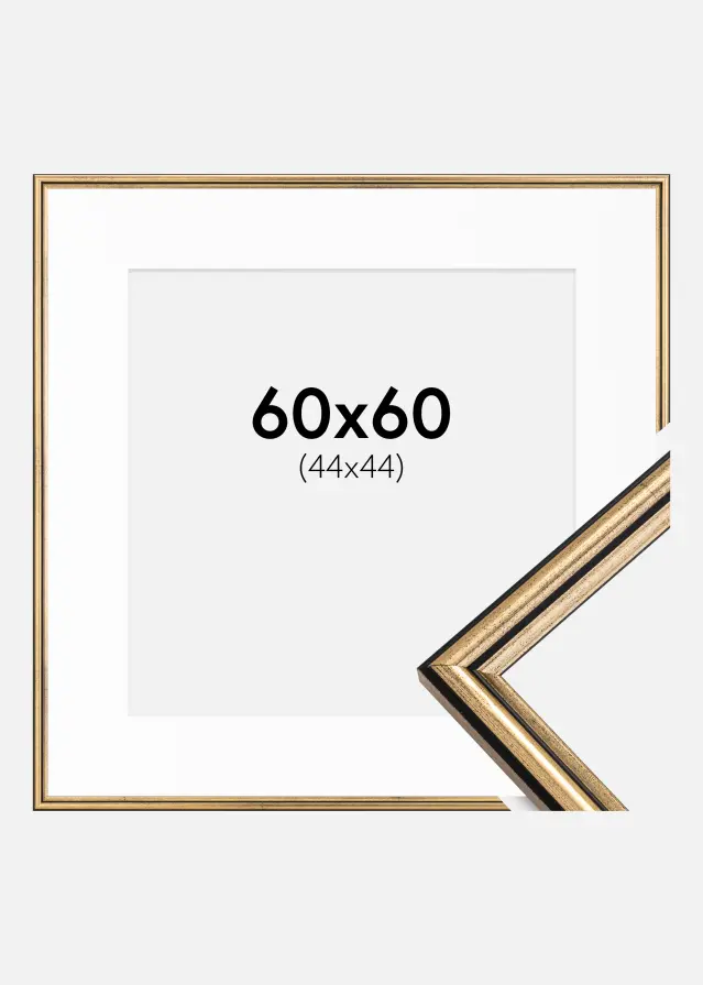 Ramă Horndal Auriu 60x60 cm - Paspartu Alb 45x45 cm