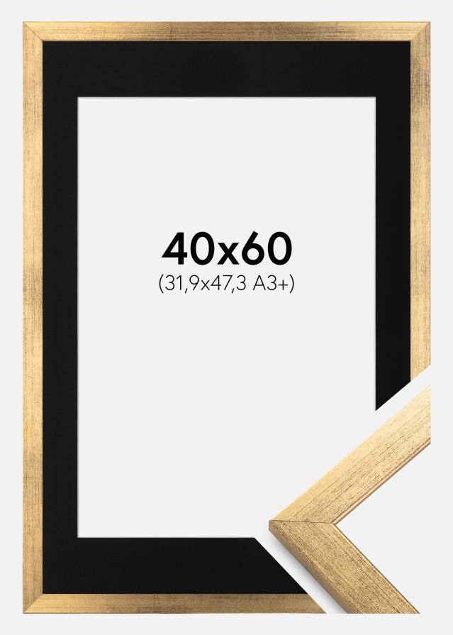 Ramă Stilată Auriu 40x60 cm - Paspartu Negru 32,9x48,3 cm (A3+)