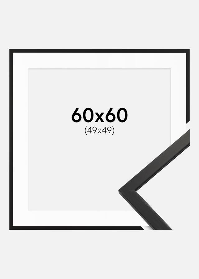 Ramă Edsbyn Negru 60x60 cm - Paspartu Alb 50x50 cm