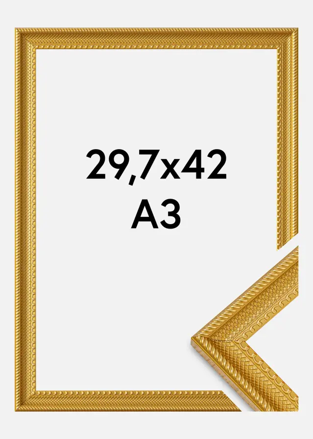 Ramă Lattice Sticlă acrilică Auriu 29,7x42 cm (A3)