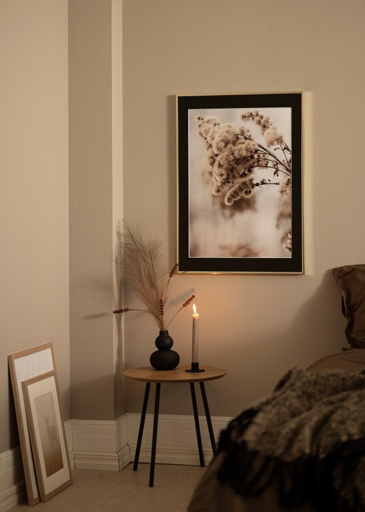 Ramă Aluminiu Auriu sidefat 70x100 cm - Paspartu Negru 62x85 cm