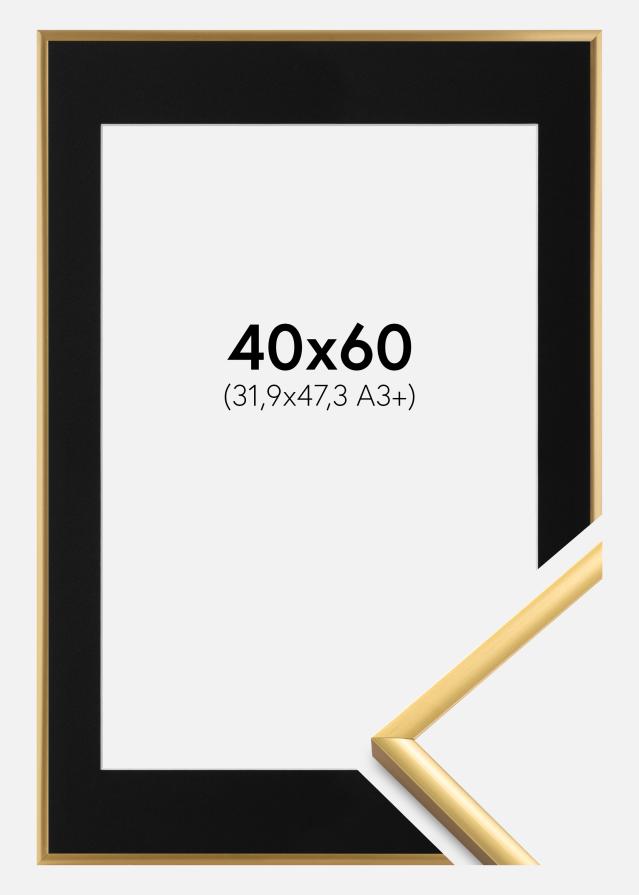 Ramă New Lifestyle Shiny Gold 40x60 cm - Paspartu Negru 32,9x48,3 cm (A3+)
