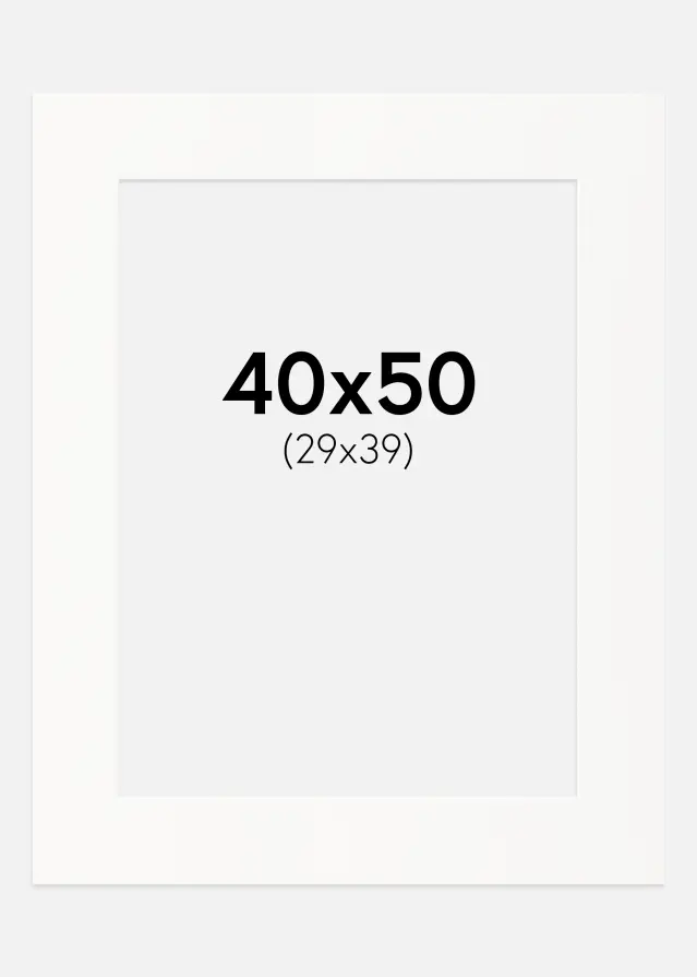 Paspartu Off-white Margine albă 40x50 cm (29x39)