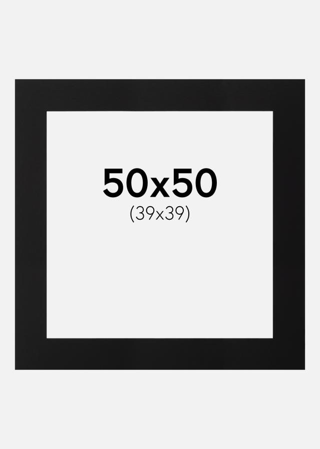 Paspartu Negru Margine neagră 50x50 cm (39x39)