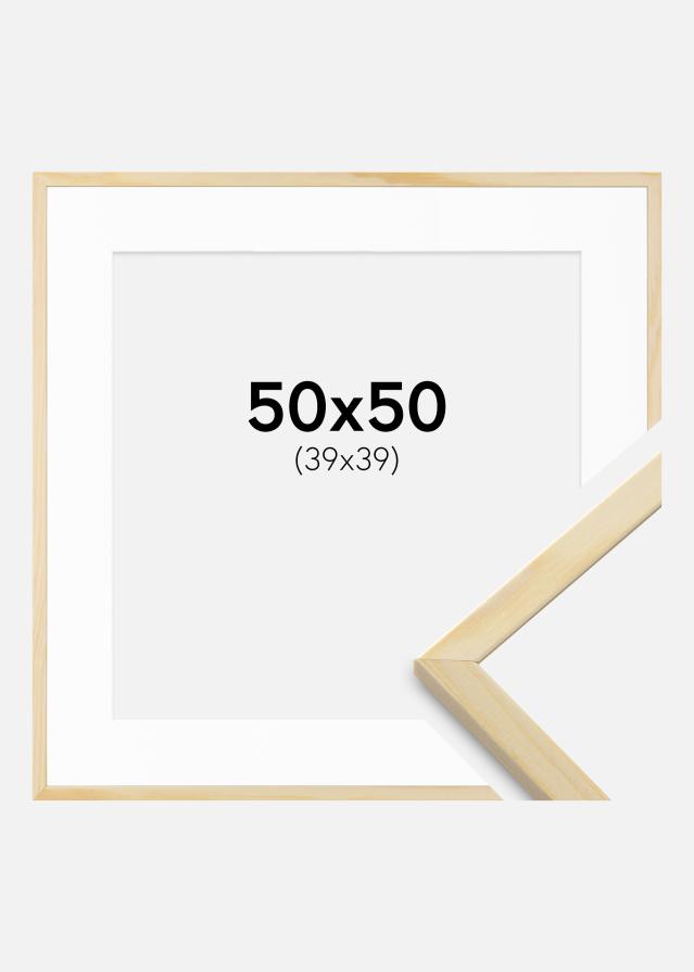 Ramă Galant Lemn de pin 50x50 cm - Paspartu Alb 40x40 cm