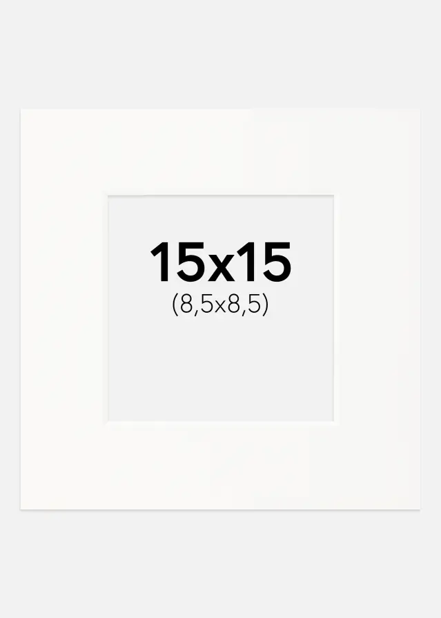 Paspartu Off-white Margine albă 15x15 cm (8,5x8,5)