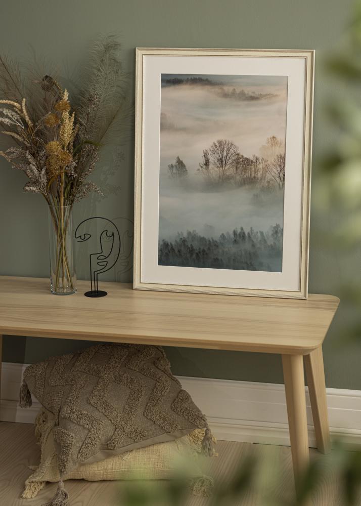 Ramă Shabby Chic Sticlă acrilică Alb 50x50 cm