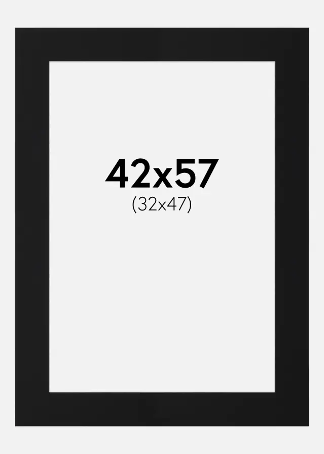 Paspartu Negru Standard (Miez Alb) 42x57 cm (32x47)