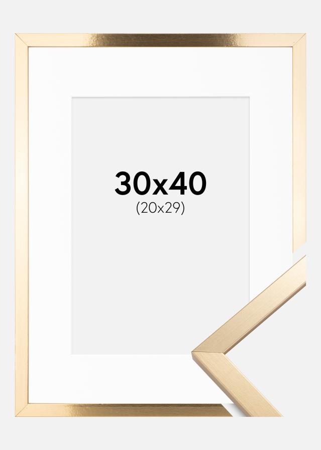 Ramă Trendy Auriu 30x40 cm - Paspartu Alb 21x30 cm