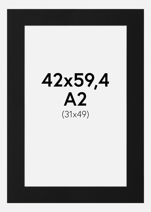 Paspartu Negru Standard (Miez Alb) 42x59,4 cm (31x49)