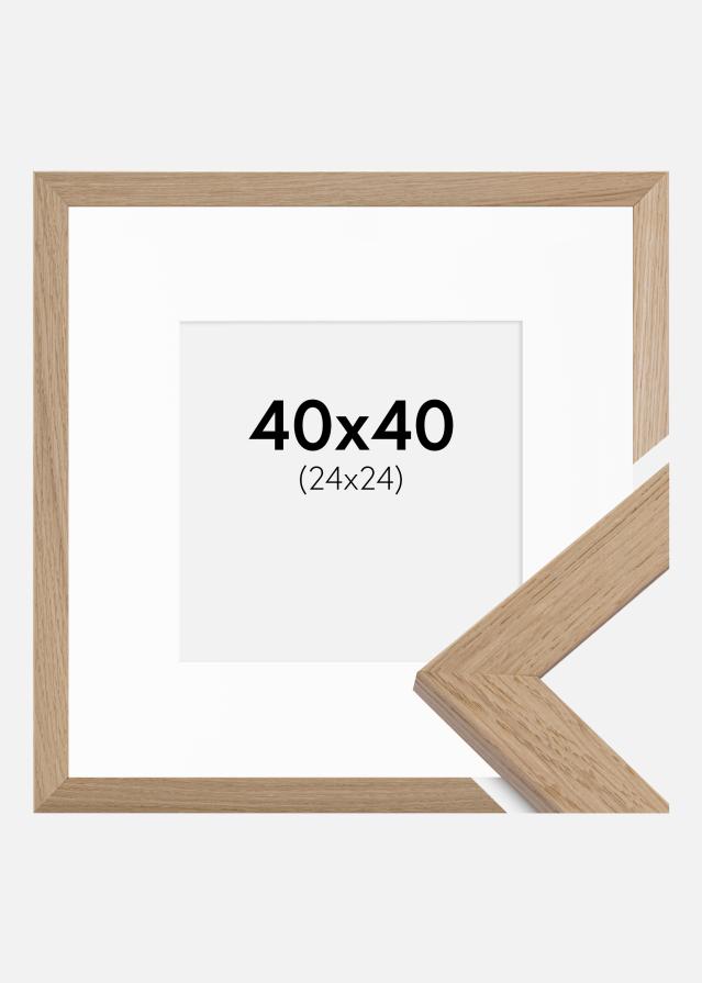 Ramă Trendline Stejar 40x40 cm - Paspartu Alb 25x25 cm