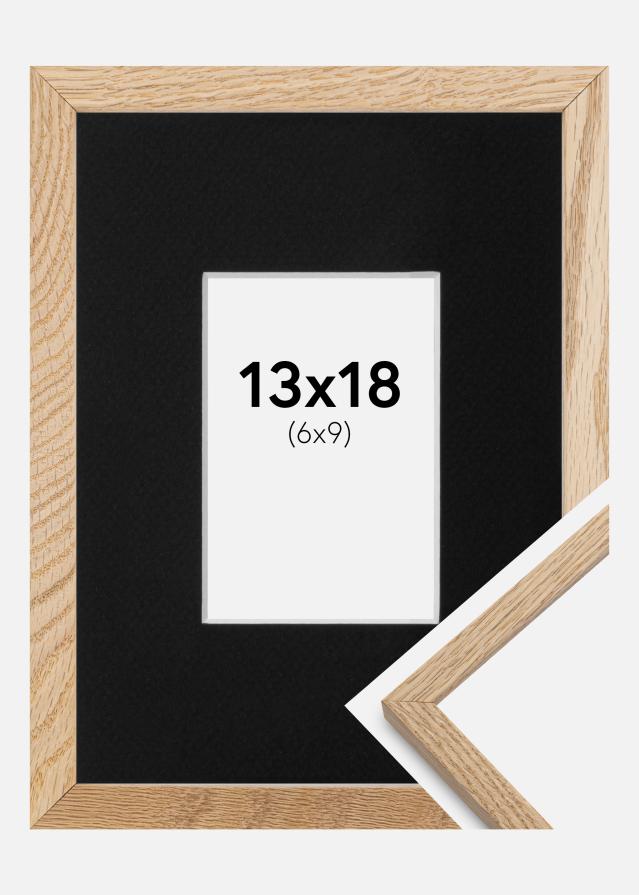 Ramă Oslo Stejar 13x18 cm - Paspartu Negru 7x10 cm