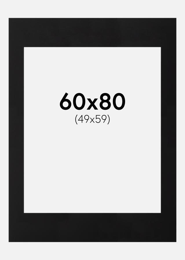 Paspartu Negru Margine neagră 60x80 cm (49x59)