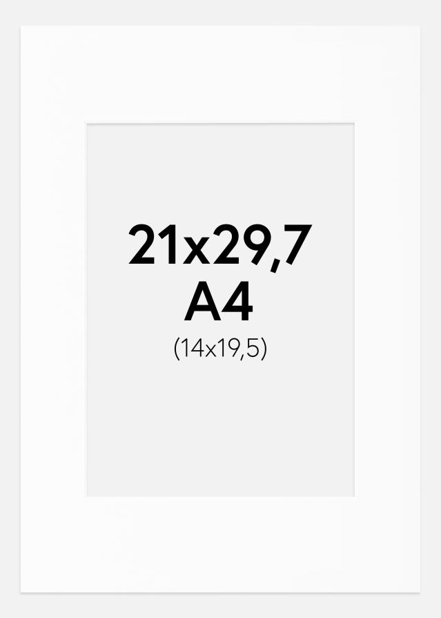 Paspartu Alb Standard Margine albă A4 21x29,7 cm (14x19,5)