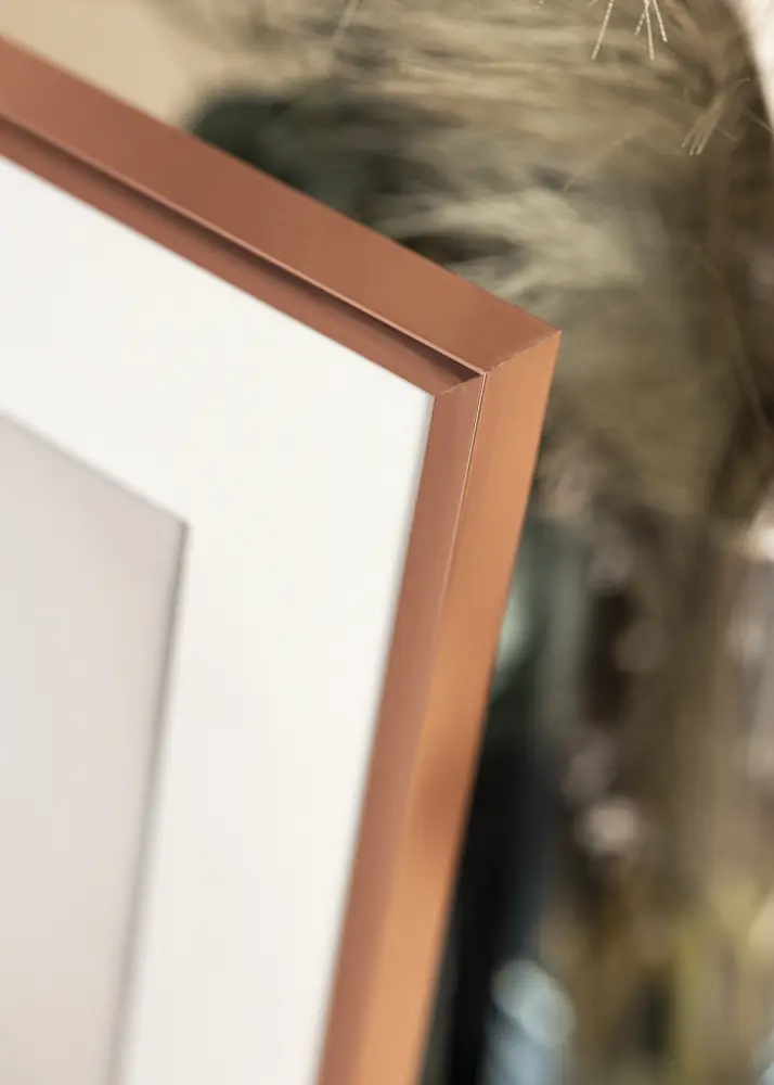 Ramă Poster Frame Aluminum Roz auriu 70x100 cm - Paspartu Alb 61x91,5 cm