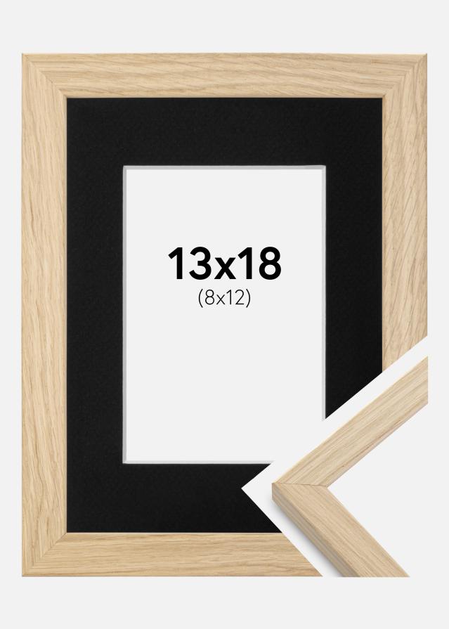 Ramă Grimsåker Stejar 13x18 cm - Paspartu Negru 9x13 cm