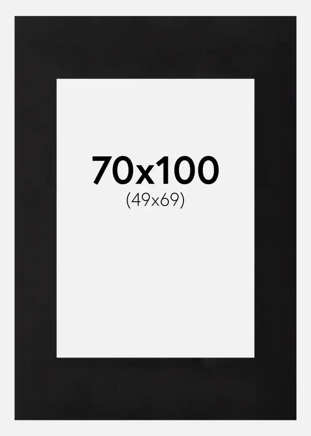 Paspartu Negru Margine neagră 70x100 cm (49x69)