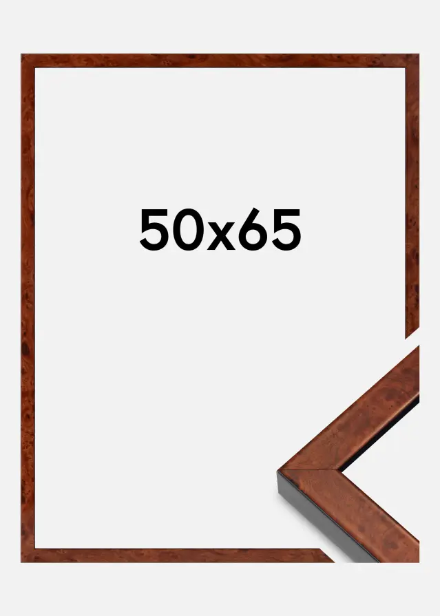 Ramă Hermes Sticlă acrilică Burr Walnut 50x65 cm