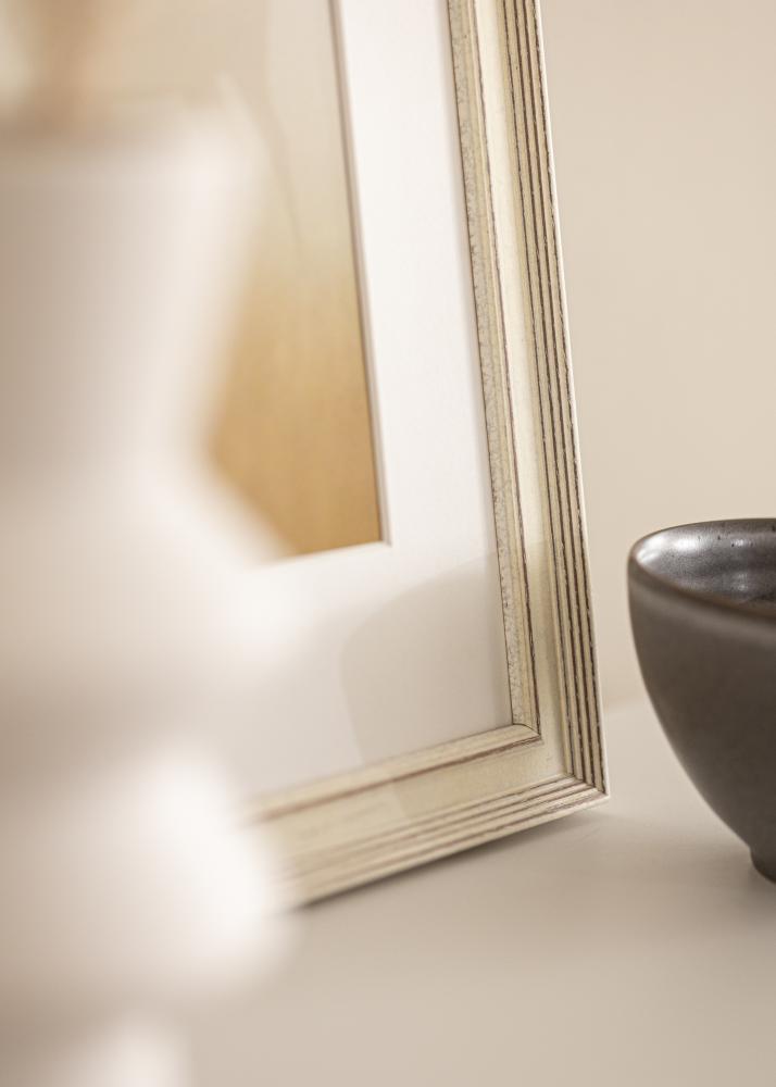 Ramă Shabby Chic Sticlă acrilică Alb 50x50 cm