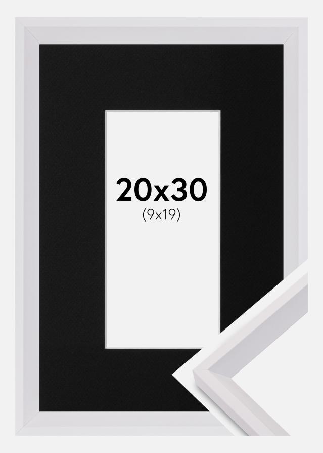 Ramă Globe Alb 20x30 cm - Paspartu Negru 10x20 cm