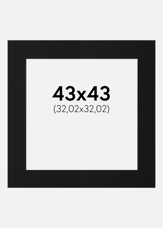 Paspartu Negru Standard (Miez Alb) 43x43 cm (32,02x32,02)