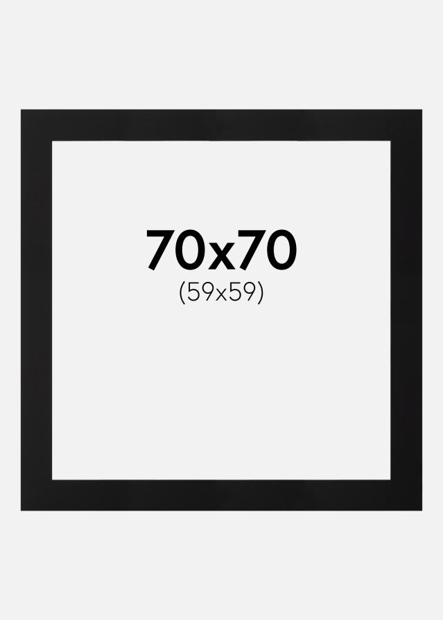 Paspartu Negru Margine neagră 70x70 cm (59x59)