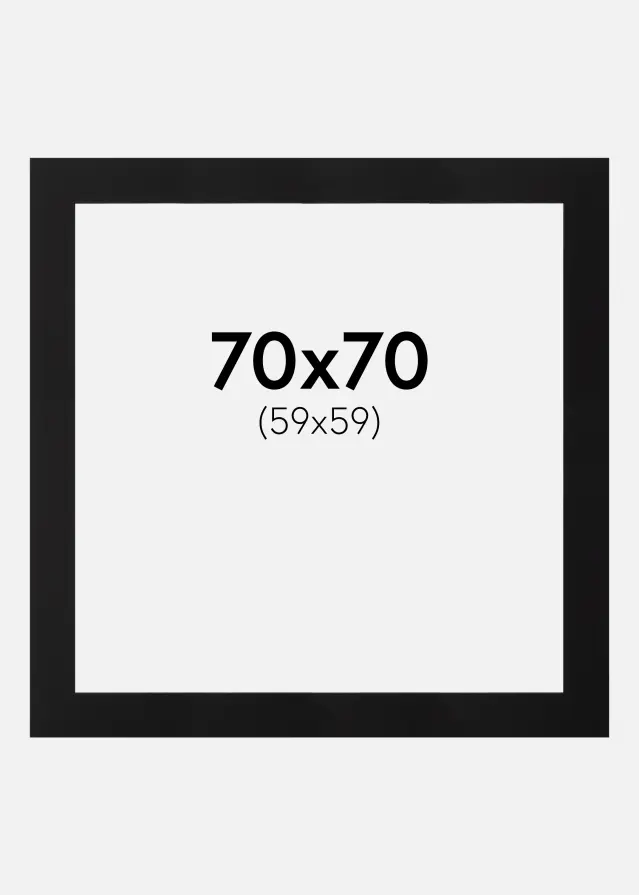 Paspartu Negru Margine neagră 70x70 cm (59x59)